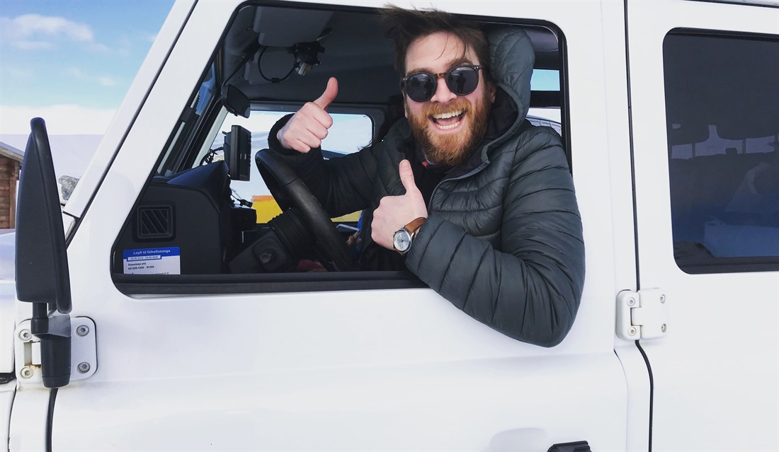 Rob on a road trip in Iceland