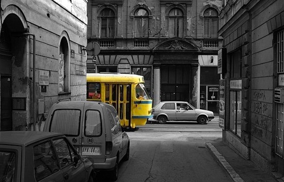 A typical tram in Sarajevo by Rob Hogeslag