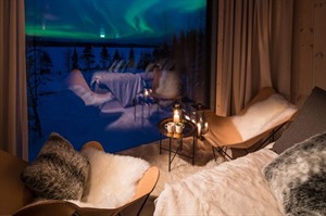 Northern lights viewing from your cosy suite