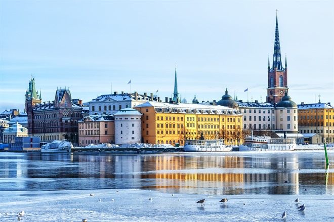 Stockholm City in the Wintertime