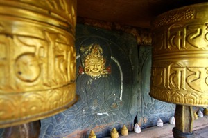 Temple art and tsa-tsa offerings in Bhutan