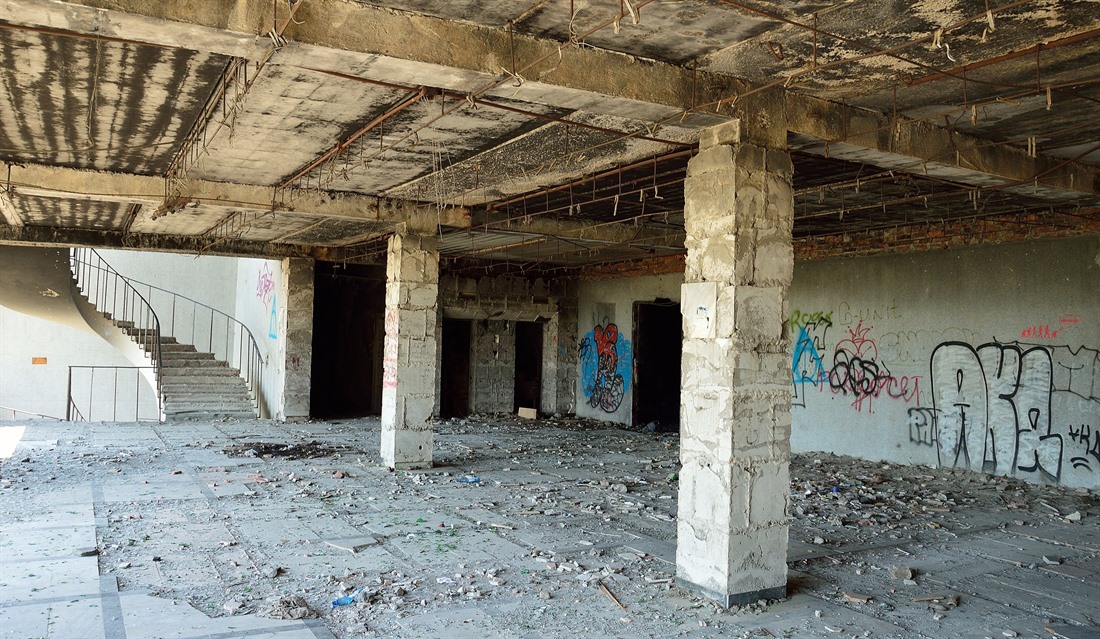 Derelict government buildings in Sukhumi 