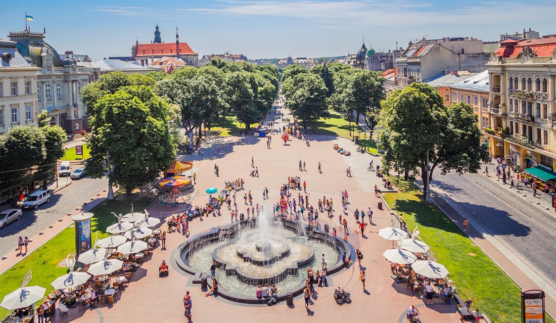 View of Lviv from the Opera House