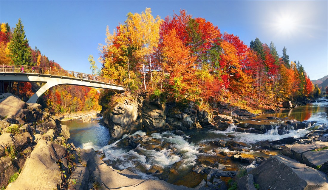 Autumn on the Prut River, Yaremche, Carpathian Mountains