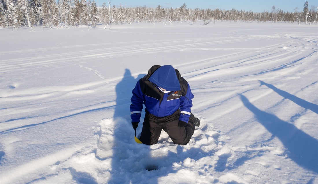 Jack tries his hand at ice fishing