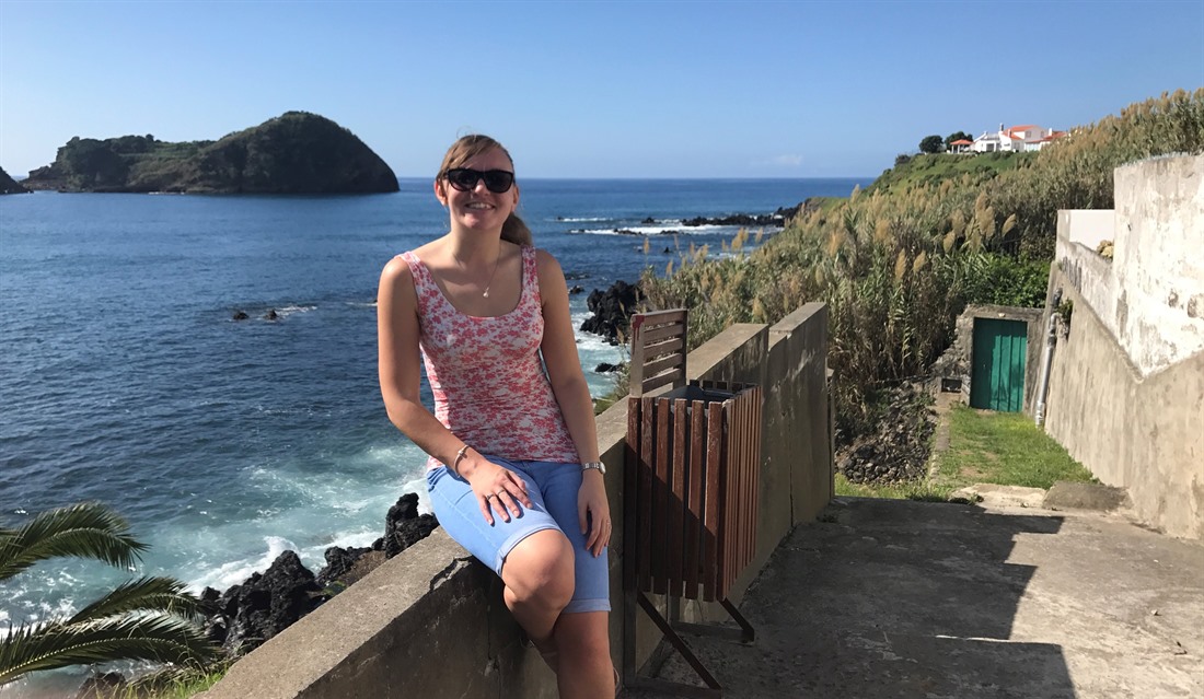 Laura enjoying the sun in the Azores