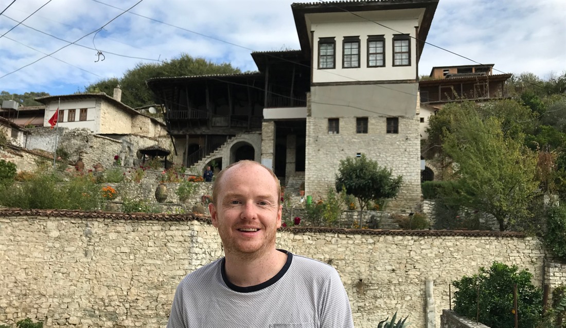 Fergus at the Ethnographic Museum in Albania