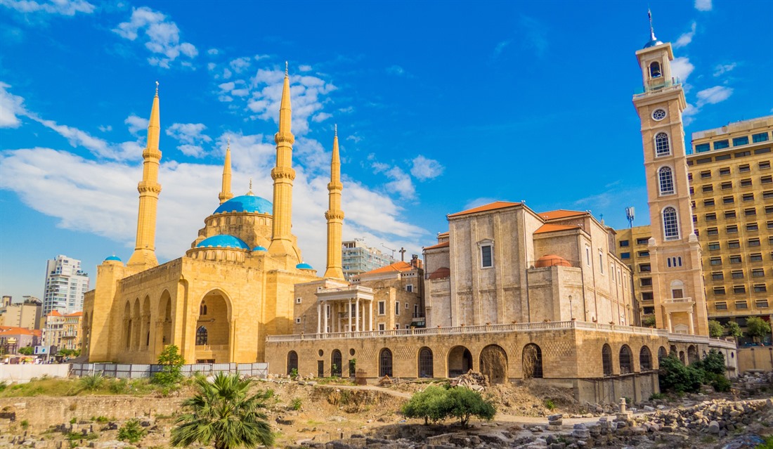 Mosque and church in Beirut, Lebanon