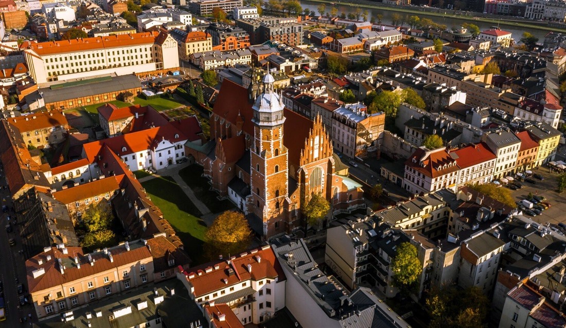 Jonathan's drone shot of Krakow