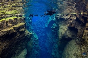 Snorkelling in Silfra, Iceland