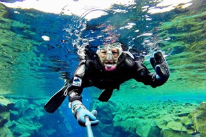 Snorkelling in Silfra, Iceland