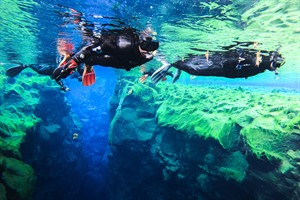 Snorkelling in Silfra, Iceland