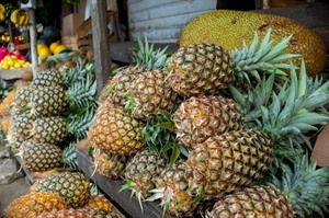 Pineapple for sale at a roadside shack in Tagaytay