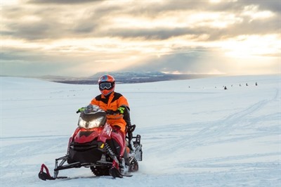 Glacier Snowmobile from Gullfoss