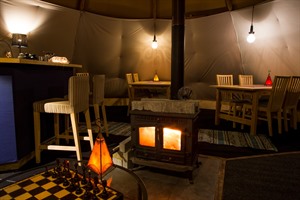 Lounge interior Aurora Safari Camp