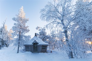 Snowy scene at Golden Crown Levi Igloos