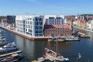 Exterior of Holiday Inn Gdansk and surrounding area