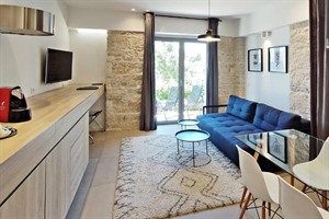 Living area of suite at Hotel Korsal, Korcula town
