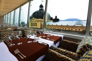 Views from the restaurant in Hotel Panorama, Lviv