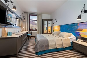 Bedroom at Hotel Panorama, Lviv