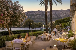 Terrace overlooking the promenade at Korcula Heritage Hotel