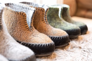 Comfy footwear at the Lyngen Lodge