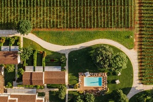 Meneghetti Winery exterior ariel view