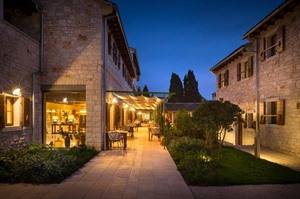 Outdoor terrace at Meneghetti Winery