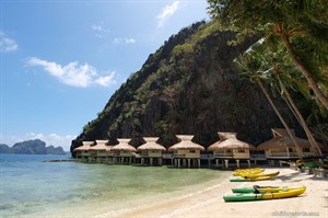 Miniloc Island, Beach Area and Water Cottages