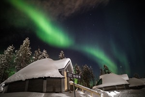 Aurora Borealis above the Northern Lights Village