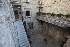 Stairs leading to the entrance of Palace Judita Hotel