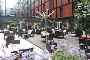 Glass enclosed courtyard at the Radisson Blu Elizabete