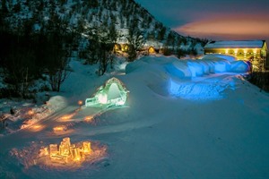 Aerial view of Snowhotel Kirkenes