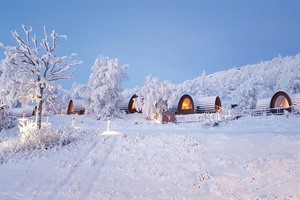 Outside the Snowhotel Kirkenes