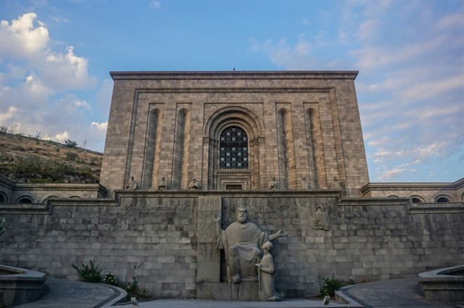 Matenadaran Monument View of Mesrop Mashtost Statute
