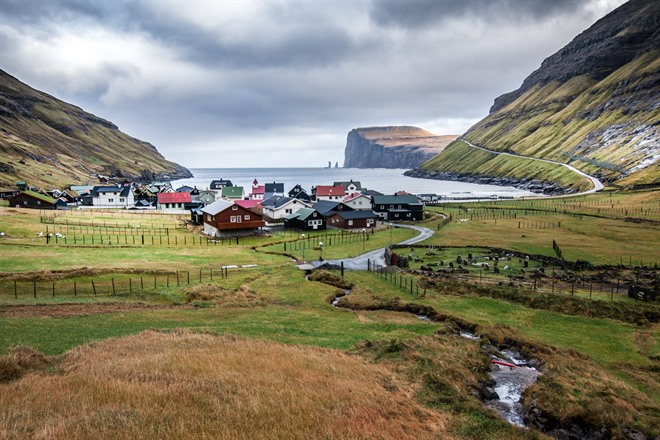 Beautiful Tjornuvkik village, Faroe Islands