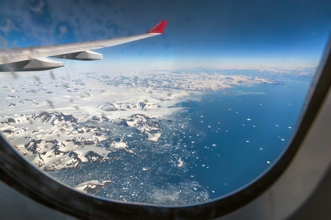 View of Greenland's icebergs