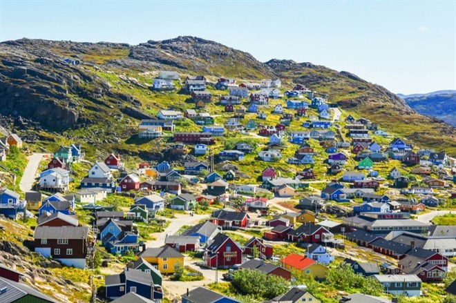 Colourful homes in Qaqortoq