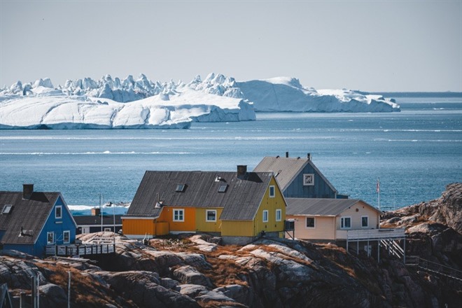 View of icebergs over Ilulissat