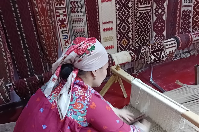 Traditional felt-making at Altyn Orda Art Gallery