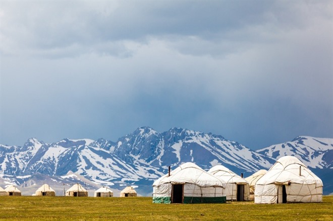 Yurts in Song-Kul Lake