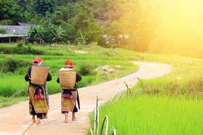 Red Dao village in Sapa, Vietnam