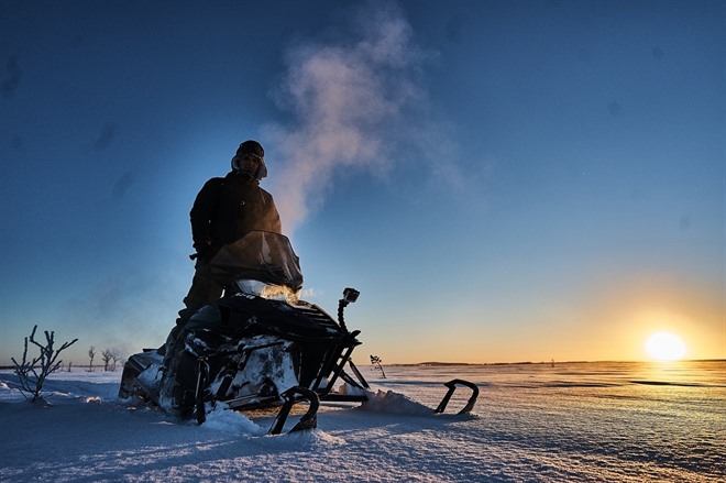 Snowmobile in Swedish Lapland