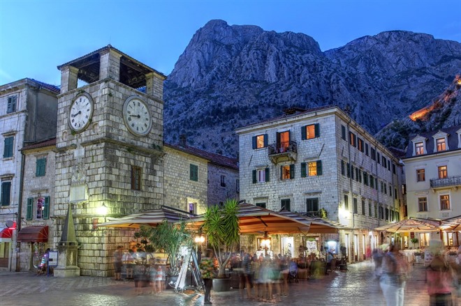 Kotor old town in the evening