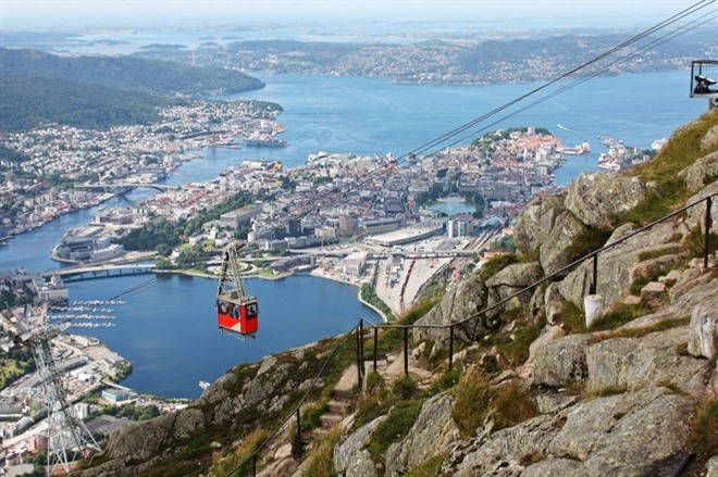 Aerial view of Bergen