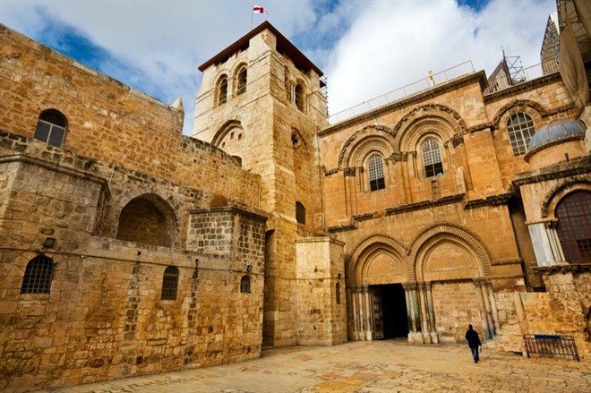 Entrance to the Church of the Holy Sepulchre, Jerusalem