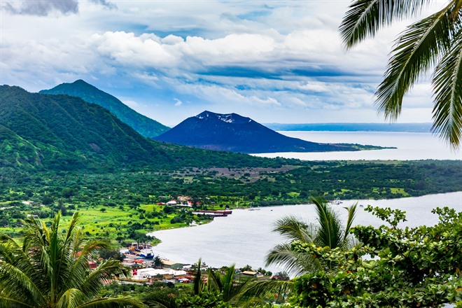 View of Rabaul and Simpson Harbour from Volcano Observatory Lookout