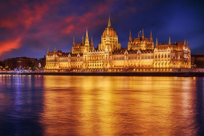 Budapest in the evening - Danube Express Train 