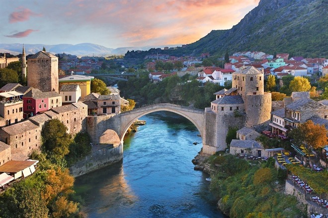 The famous bridge at Mostar