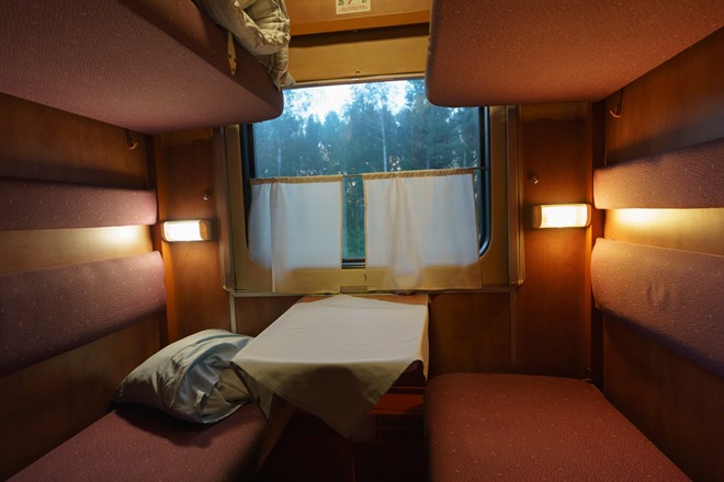 Typical Russian 2nd class 4-berth compartment
